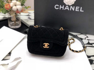 Chanel AS1115 Flap Bag Classic Velvet Black - Default Title - View 2