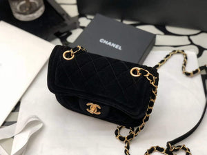 Chanel AS1115 Flap Bag Classic Velvet Black - Default Title - View 3