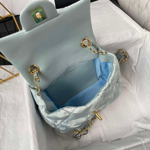 Chanel AS1115 Small Flap bag Satin fabric Light blue - Default Title - View 8
