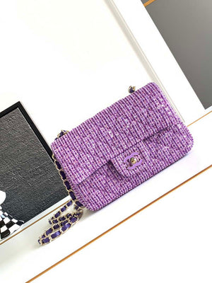 Chanel AS1116 24C Mini Flap Bag 20cm A69900 Tweed Purple - Default Title - View 1