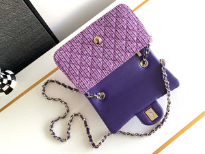 Chanel AS1116 24C Mini Flap Bag 20cm A69900 Tweed Purple - Default Title - View 3