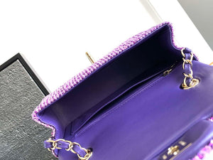 Chanel AS1116 24C Mini Flap Bag 20cm A69900 Tweed Purple - Default Title - View 4