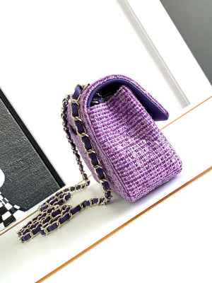 Chanel AS1116 24C Mini Flap Bag 20cm A69900 Tweed Purple - Default Title - View 6
