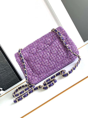 Chanel AS1116 24C Mini Flap Bag 20cm A69900 Tweed Purple - Default Title - View 2