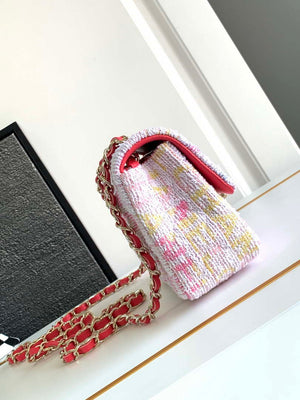 Chanel AS1116 24C Mini Flap Bag 20cm A69900 Tweed White & Red - Default Title - View 2