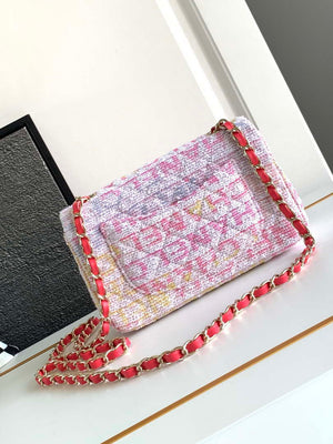 Chanel AS1116 24C Mini Flap Bag 20cm A69900 Tweed White & Red - Default Title - View 3