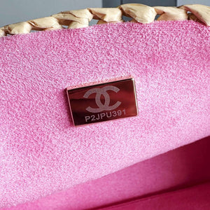 Chanel AS1116 Small Flap bag Raffia A69900 Beige & Pink - Default Title - View 8