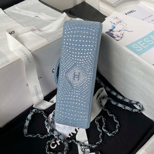 Chanel AS1116 Small Flap bag Velvet Crystal Pearl A69900 Blue - Default Title - View 5