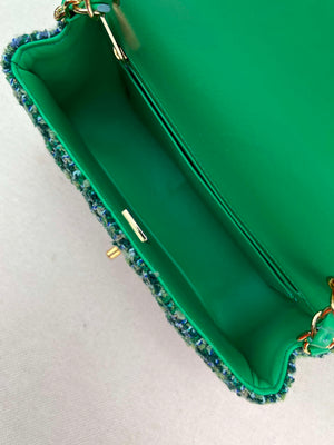 Chanel AS1116 Small Flap bag Woolen A69900 Green - Default Title - View 7