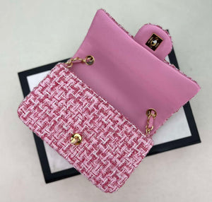 Chanel AS1116 Small Flap bag Woolen A69900 Pink - Default Title - View 6