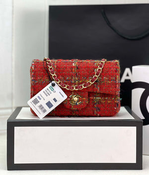 Chanel AS1116 Small Flap bag Woolen A69900 Red - Default Title - View 1