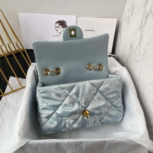 Chanel AS1118 Flap bag Satin fabric Light blue - Default Title - View 6