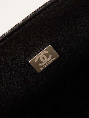 Chanel AS1119 Small Flap Classic Handbag Black Denim beaded sequin bag - Default Title - View 9