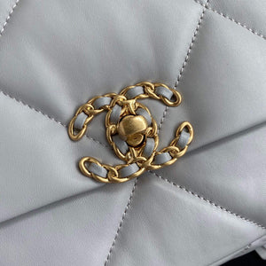 Chanel As1160 Chanel 19 Handbag Flap Lambskin B04852 94305 Grey - Default Title - View 3