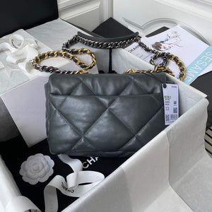 Chanel As1160 Chanel 19 Handbag Flap Lambskin B04852 94305 Navy Blue - Default Title - View 2