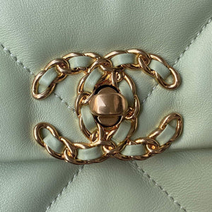 Chanel As1160 Chanel 19 Handbag Flap Lambskin B04852 94305 Green Gold - Default Title - View 3