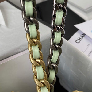 Chanel As1160 Chanel 19 Handbag Flap Lambskin B04852 94305 Green Gold - Default Title - View 5