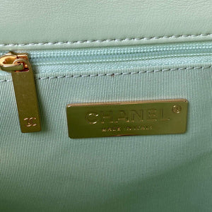 Chanel As1160 Chanel 19 Handbag Flap Lambskin B04852 94305 Green Gold - Default Title - View 8