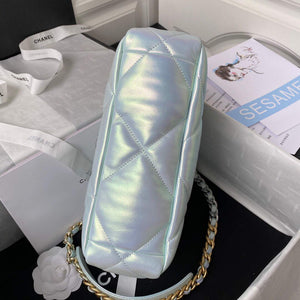 Chanel As1160 Chanel 19 Handbag Flap Lambskin B04852 94305 Light Blue Silver - Default Title - View 5