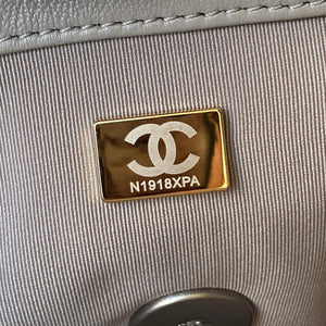 Chanel As1160 Chanel 19 Handbag Flap Lambskin B04852 94305 Grey Silver - Default Title - View 9