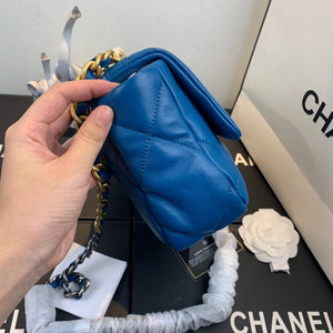 Chanel As1160 Chanel 19 Handbag Flap Lambskin dark blue - Default Title - View 2