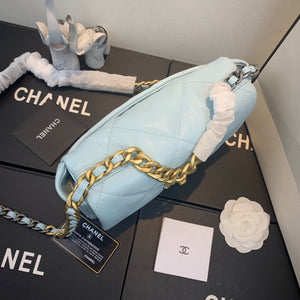 Chanel As1160 Chanel 19 Handbag Flap Lambskin Lake Light Blue - Default Title - View 4