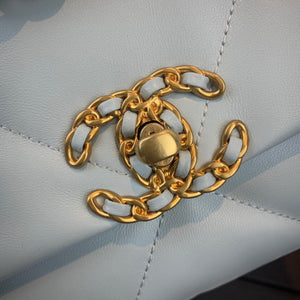 Chanel As1160 Chanel 19 Handbag Flap Lambskin Lake Light Blue - Default Title - View 5