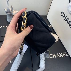 Chanel As1160 Chanel 19 Handbag Flap Shoulder Velvet Black - Default Title - View 2