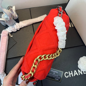 Chanel As1160 Chanel 19 Handbag Flap Shoulder Velvet Red - Default Title - View 4