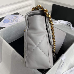 Chanel AS1161 Chanel 19 Large Flap Bag Lambskin B05179 Grey Gold - Default Title - View 5