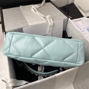 Chanel AS1161 Chanel 19 Large Flap Bag Lambskin B05179 Ligth Blue Gold - Default Title - View 5
