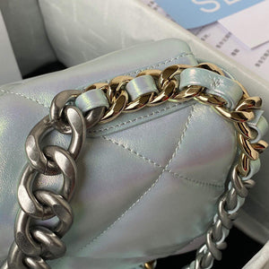 Chanel AS1161 Chanel 19 Large Flap Bag Lambskin B05179 Ligth Blue Silver - Default Title - View 5