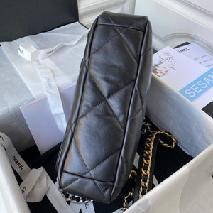 Chanel AS1161 Chanel 19 Large Flap Bag Lambskin B05179 Black Silver - Default Title - View 6