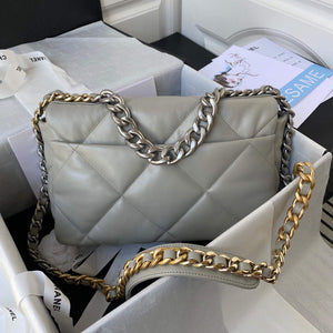 Chanel AS1161 Chanel 19 Large Flap Bag Lambskin B05179 Grey Silver - Default Title - View 2