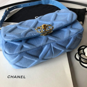 Chanel AS1163 Chanel Flap bag Velvet Blue - Default Title - View 4