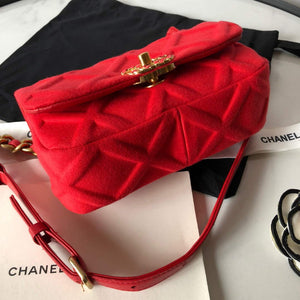 Chanel AS1163 Chanel Flap bag Velvet Red - Default Title - View 4