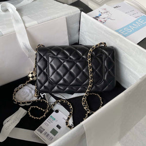 Chanel AS1787 Mini Flap Bag Football Lambskin Black Gold - Default Title - View 2