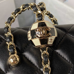 Chanel AS1787 Mini Flap Bag Football Lambskin Black Gold - Default Title - View 4