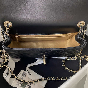 Chanel AS1787 Mini Flap Bag Football Lambskin Black Gold - Default Title - View 7