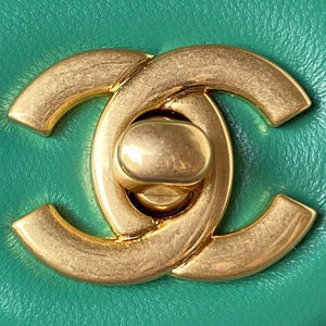 Chanel AS1787 Mini Flap Bag Lambskin Green Gold - Default Title - View 3