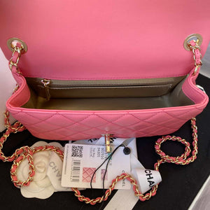 Chanel AS1787 Mini Flap Bag Football Lambskin Pink Gold - Default Title - View 7