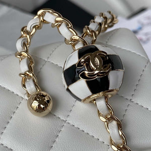 Chanel AS1787 Mini Flap Bag Football Lambskin White Gold - Default Title - View 4