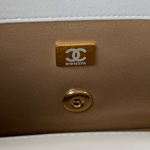 Chanel AS1787 Mini Flap Bag Football Lambskin White Gold - Default Title - View 9
