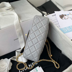 Chanel AS1787 Mini Flap Bag Lambskin Gray Gold - Default Title - View 5