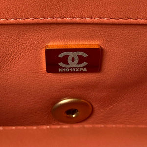 Chanel AS1787 Mini Flap Bag Lambskin Orange Gold - Default Title - View 9
