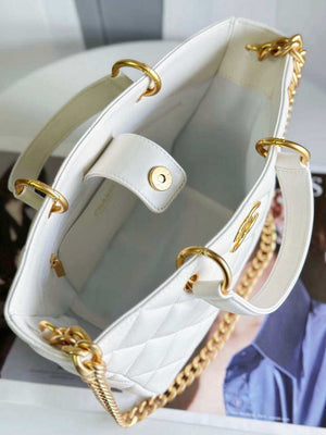 Chanel AS2120 small Shopping Bag Lambskin White - Default Title - View 5