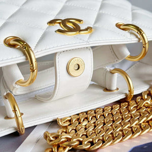 Chanel AS2120 small Shopping Bag Lambskin White - Default Title - View 7