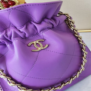 Chanel AS2170 Large shopping Tote bag Shiny Lambskin Purprle - Default Title - View 5