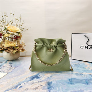 Chanel AS2170 Large shopping Tote bag Shiny Lambskin Green - Default Title - View 2