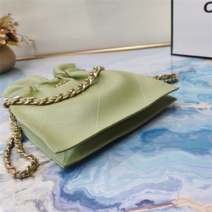 Chanel AS2170 Large shopping Tote bag Shiny Lambskin Green - Default Title - View 4
